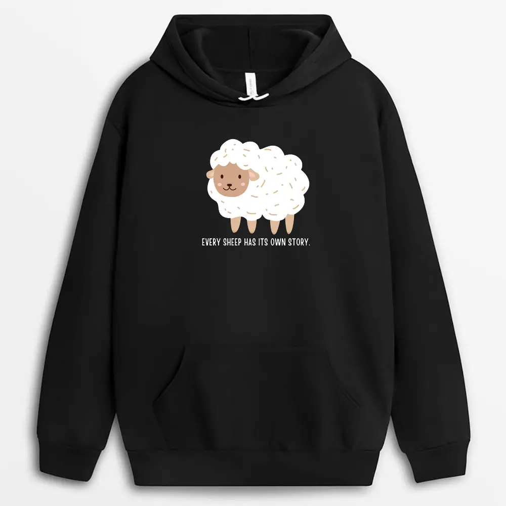 Every Sheep Has Its Own Story Tsunxgap Hoodie - Black