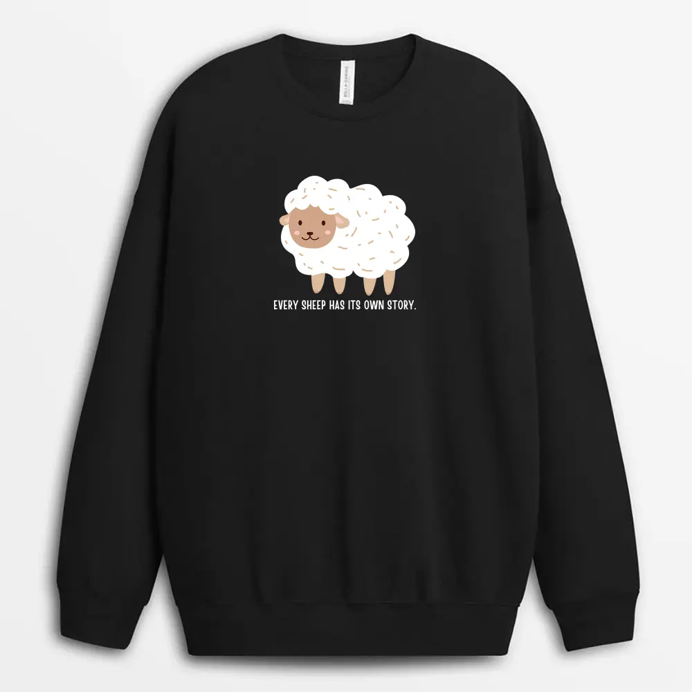 Every Sheep Has Its Own Story Tsunxgap Sweatshirt - Black