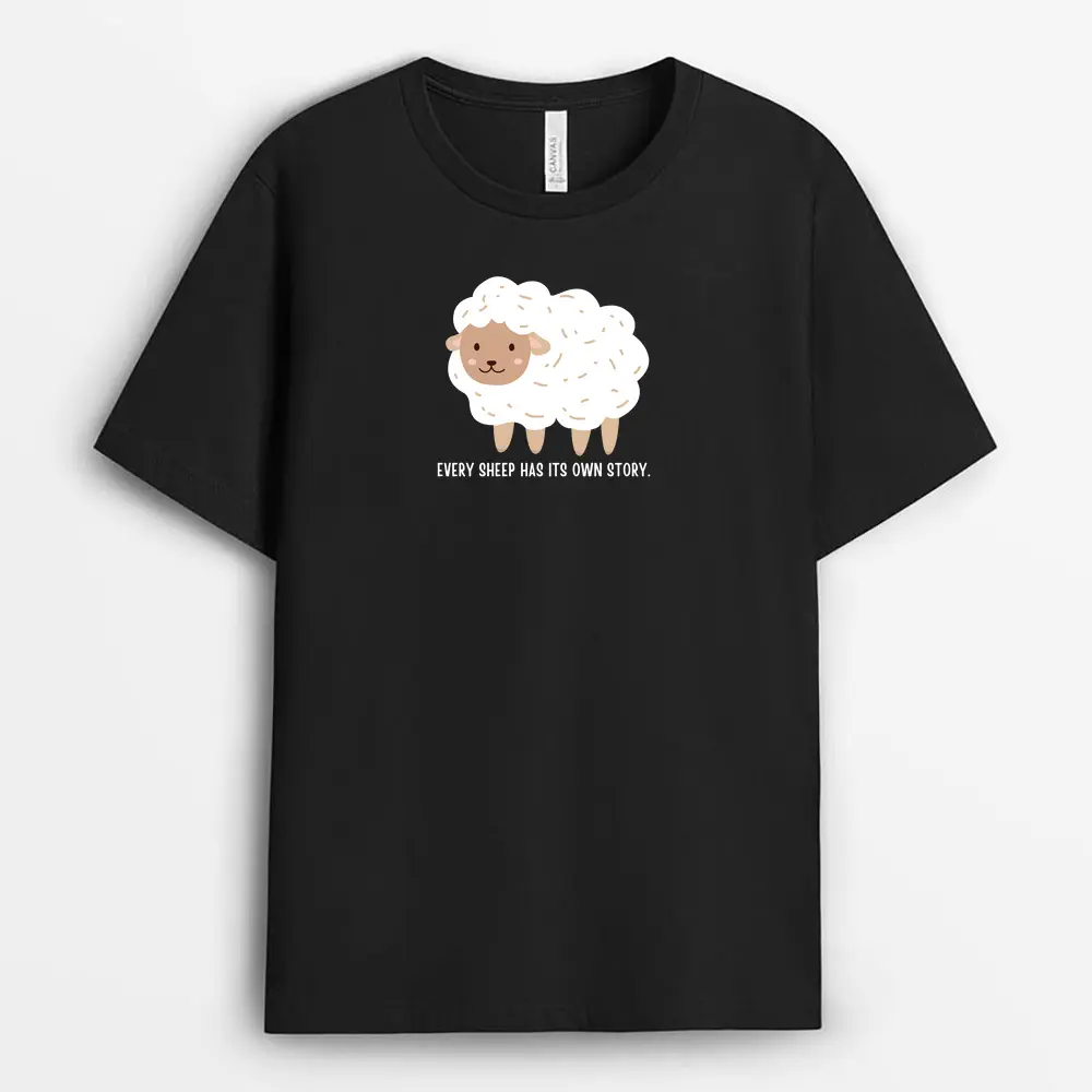 Every Sheep Has Its Own Story Tsunxgap T-Shirt - Black