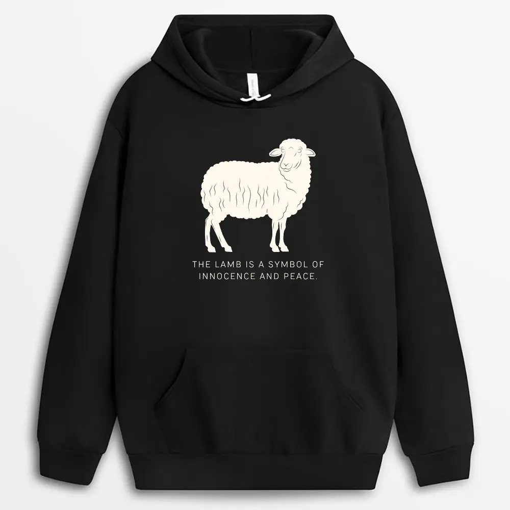 The Lamb Is A Symbol Of Innocence And Peace Tsunxgap Hoodie - Black