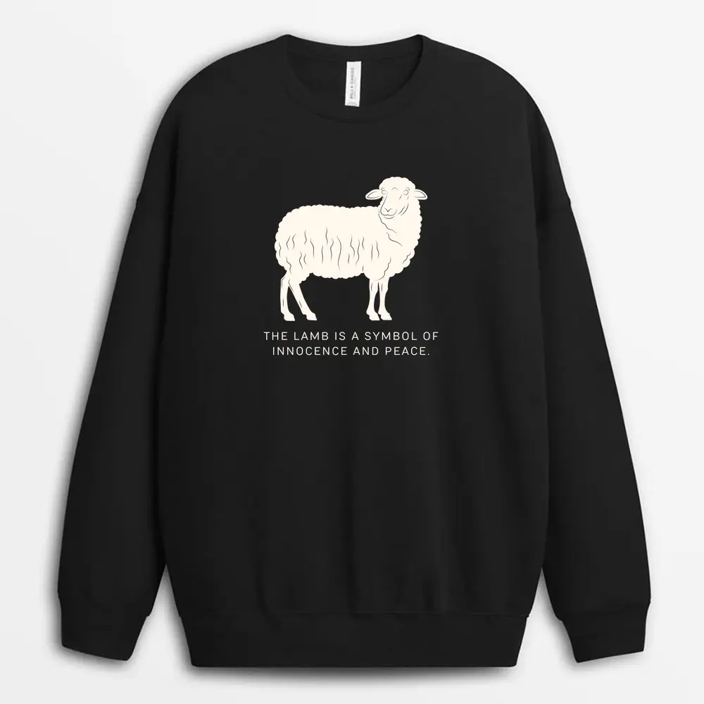 The Lamb Is A Symbol Of Innocence And Peace Tsunxgap Sweatshirt - Black