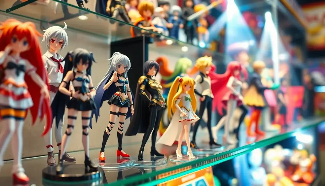 A detailed display of anime figures highlighting their authenticity and craftsmanship.